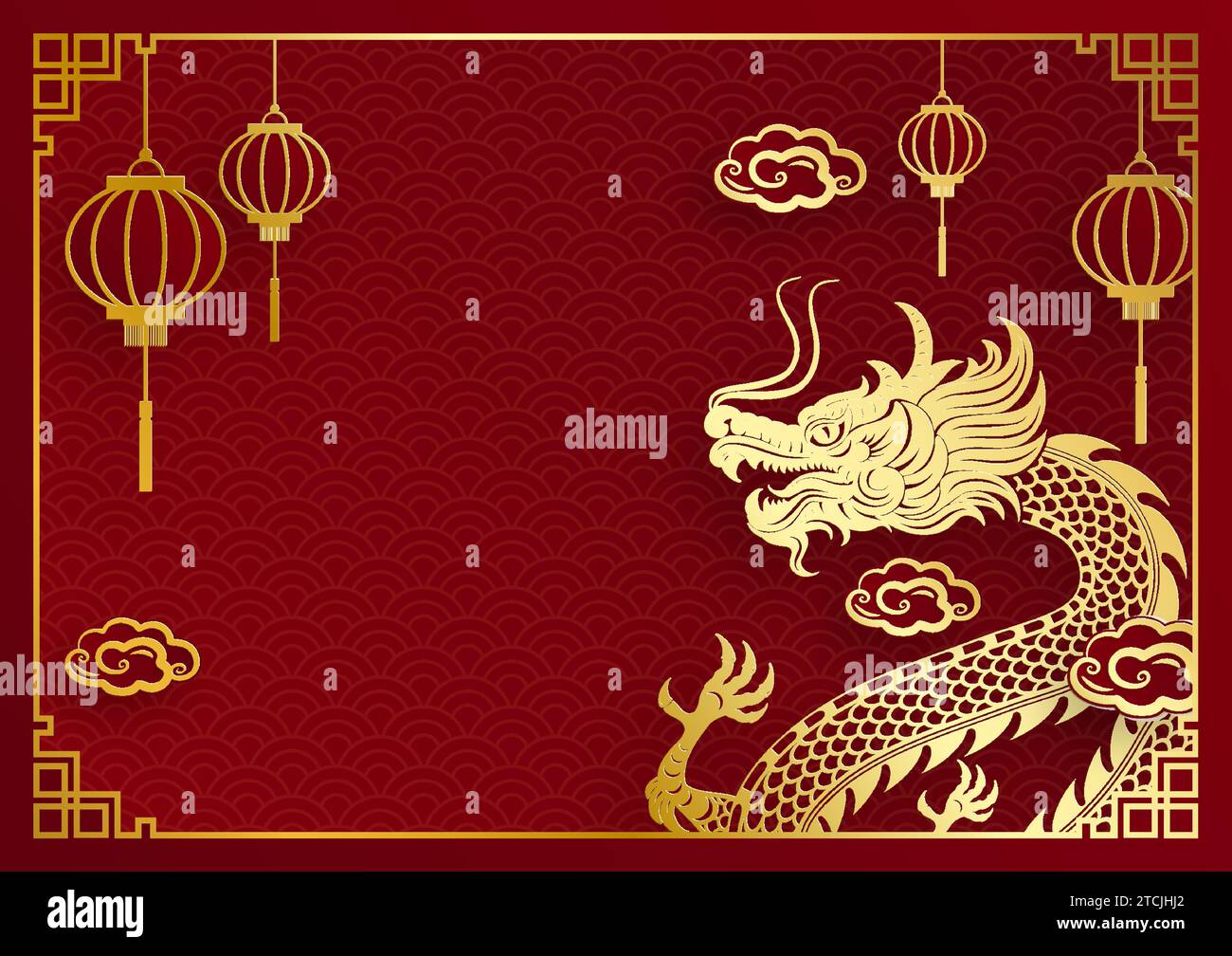 Traditional gold Chinese Dragon design for Chinese new year and all festivals (translate : Chinese Dragon) Stock Vector