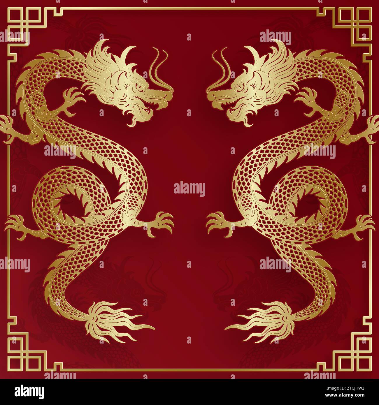 Traditional gold Chinese Dragon design for Chinese new year and all festivals (translate : Chinese Dragon) Stock Vector