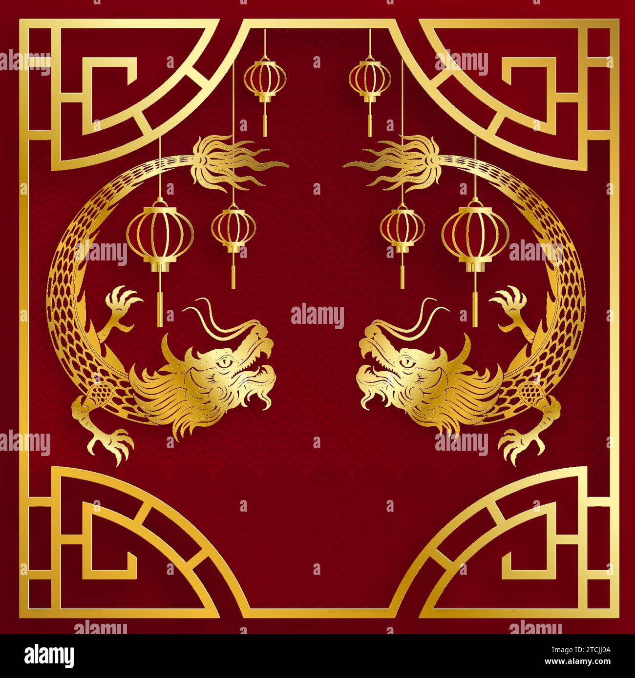 Traditional gold Chinese Dragon design for Chinese new year and all festivals (translate : Chinese Dragon) Stock Vector