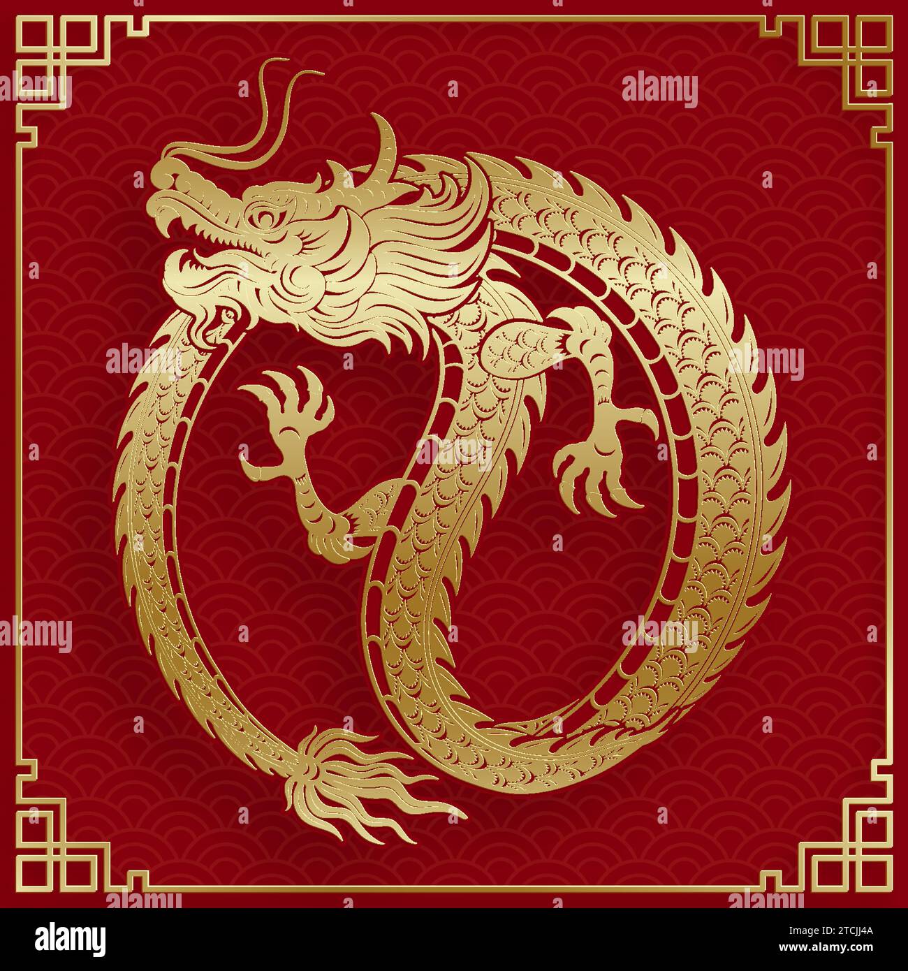 Traditional gold Chinese Dragon design for Chinese new year and all festivals (translate : Chinese Dragon) Stock Vector