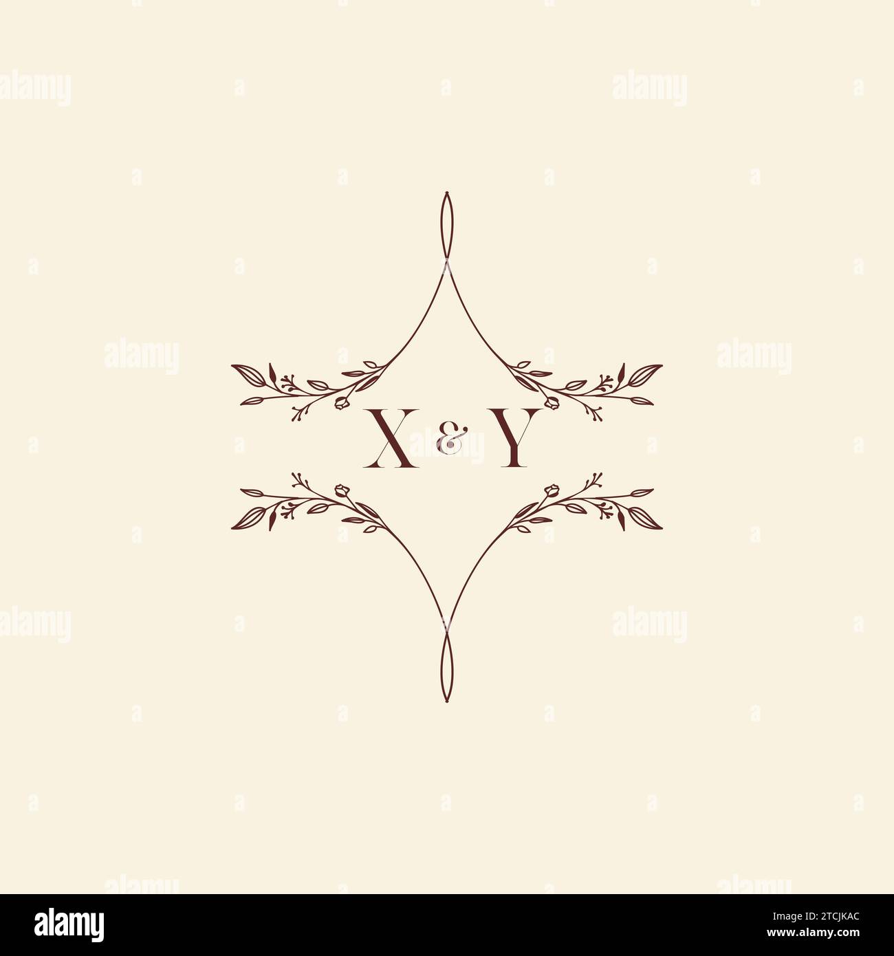 XY wedding initial logo letters in high quality professional design that will print well across any print media Stock Vector