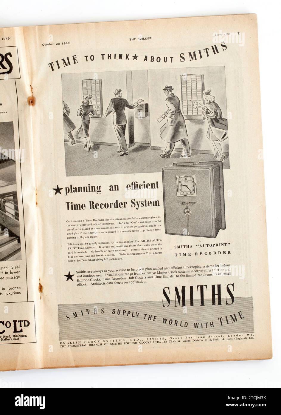 Advertising from a copy of 1940s The Builder Magazine - Factory Worker ...