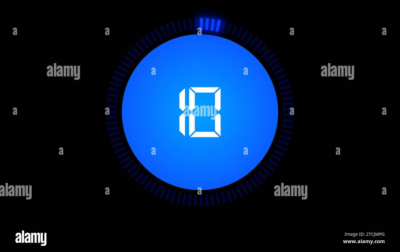 Digital Countdown Timer count, Number ten Stock Photo - Alamy