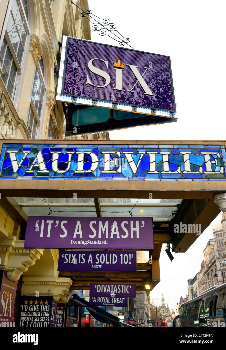London, UK. 'Six'; at the Vaudeville Theatre, the Strand, November 2023 Stock Photo