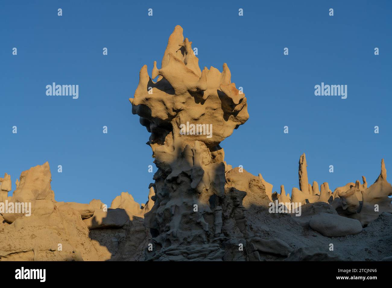 Fantastically eroded sandstone formations at sunset in the Fantasy ...