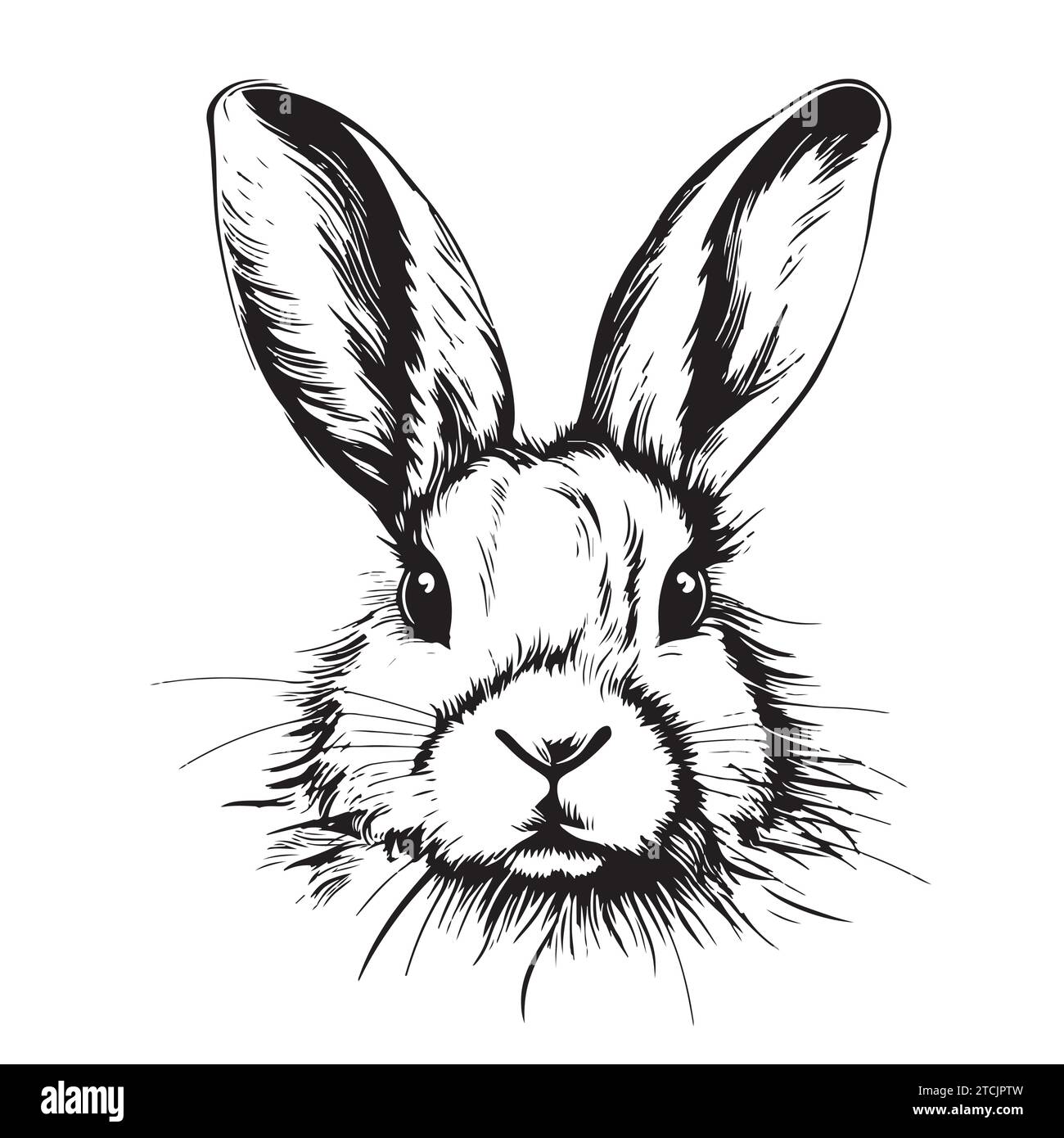 Premium Vector | Hand drawn illustration of rabbit traditional tattoo  silhouette