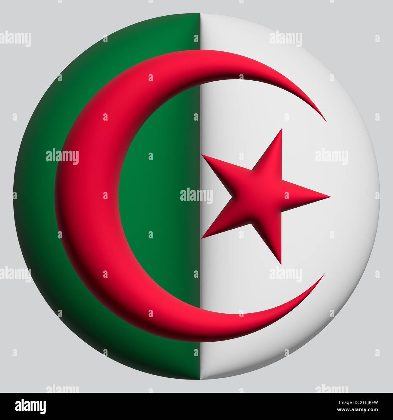 3D Flag of Algeria on a avatar circle background Stock Photo - Alamy