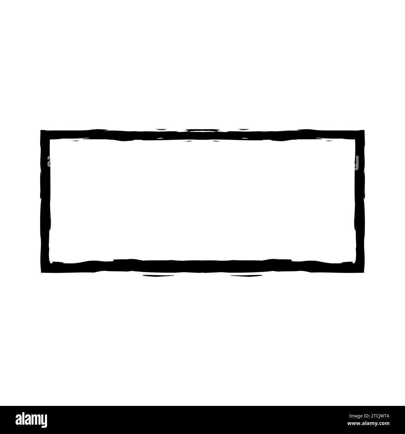 Grunge rectangular frame stamp. Ink empty black box. Rectangular border