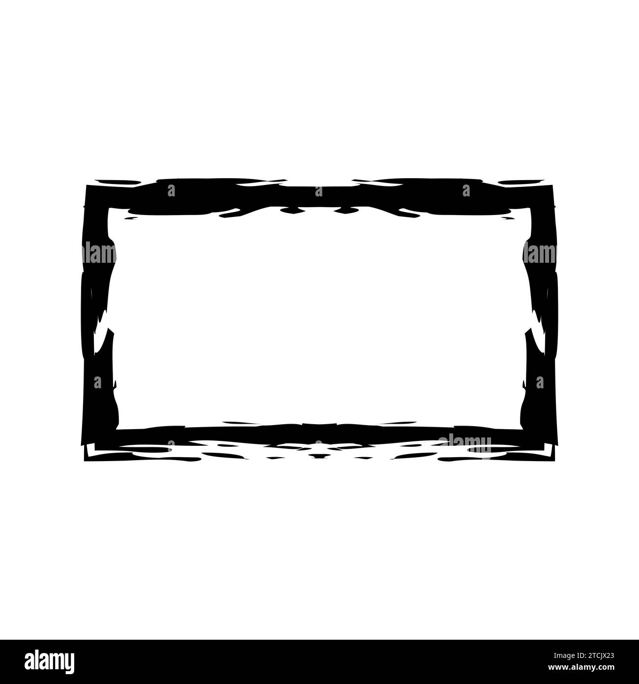 Grunge rectangular frame stamp. Ink empty black box. Rectangular border ...