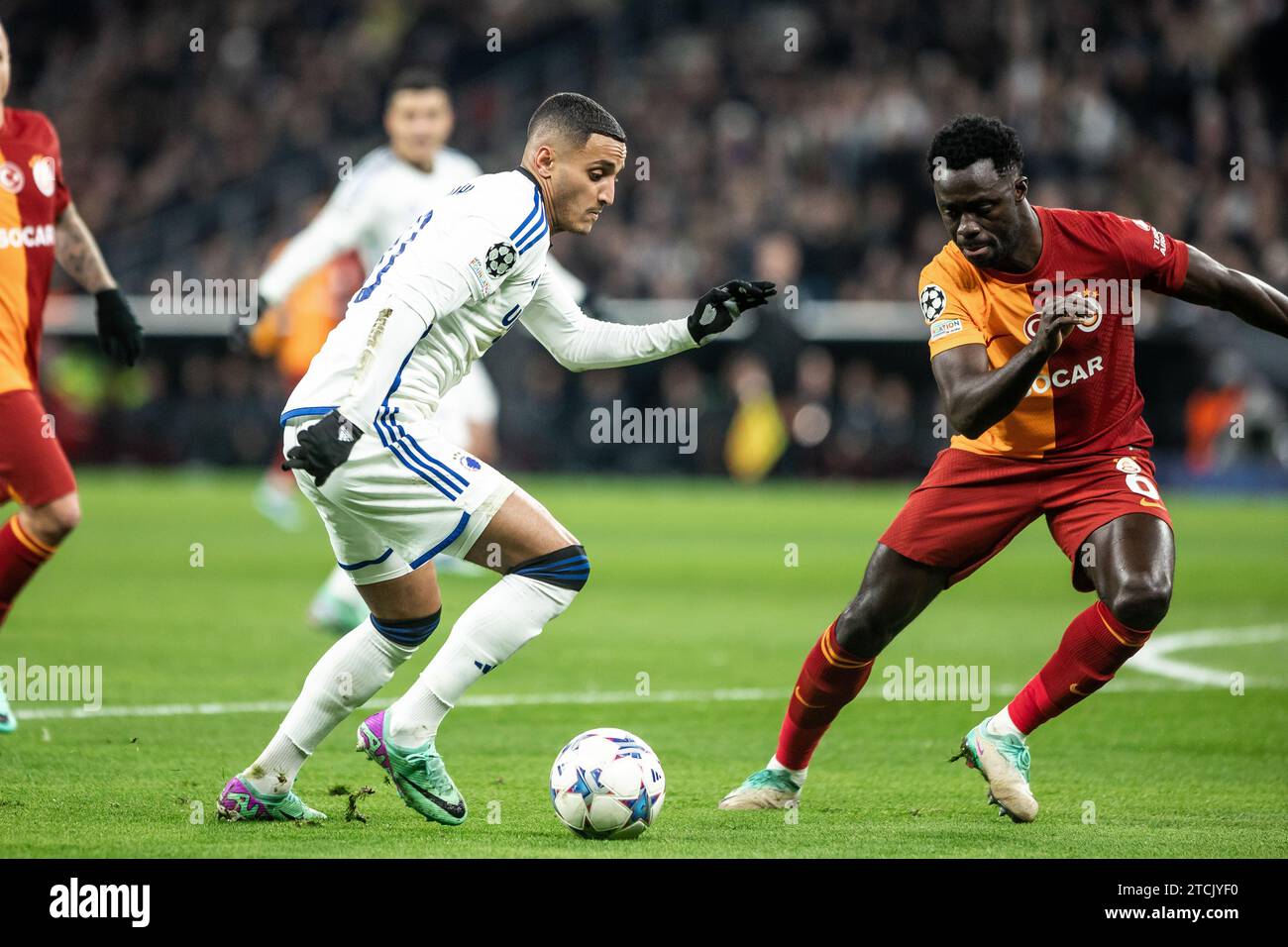 Copenhagen, Denmark. 12th Dec, 2023. Elias Achouri (30) of FC Copenhagen seen during the UEFA Champions League match between FC Copenhagen and Galatasaray at Parken in Copenhagen. (Photo Credit: Gonzales Photo/Alamy Live News Stock Photo
