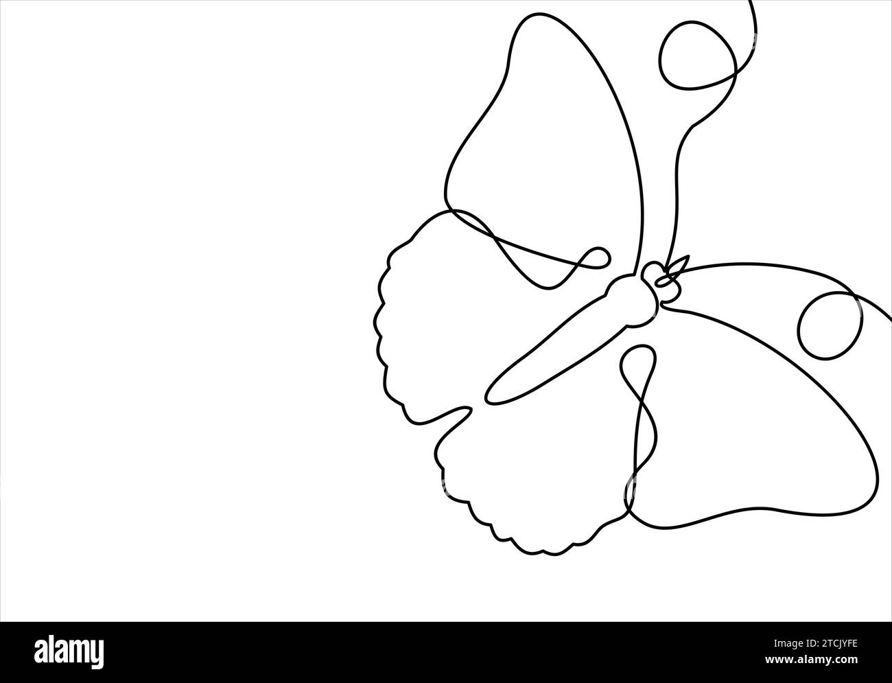 Butterfly. Continuous line drawing. illustration.Element In Trendy ...