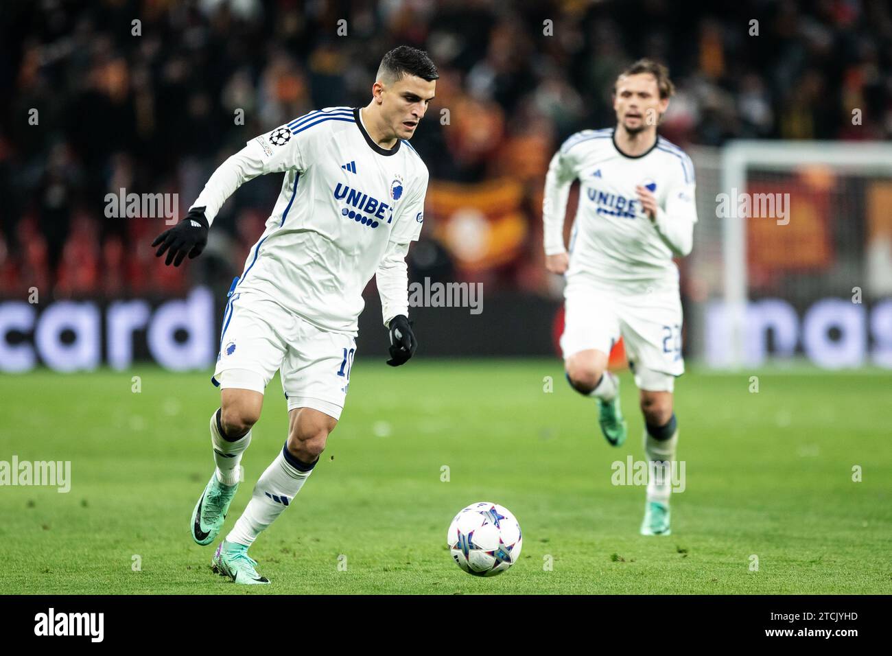 Copenhagen, Denmark. 12th Dec, 2023. Mohamed Elyounoussi (10) of FC Copenhagen seen during the UEFA Champions League match between FC Copenhagen and Galatasaray at Parken in Copenhagen. (Photo Credit: Gonzales Photo/Alamy Live News Stock Photo