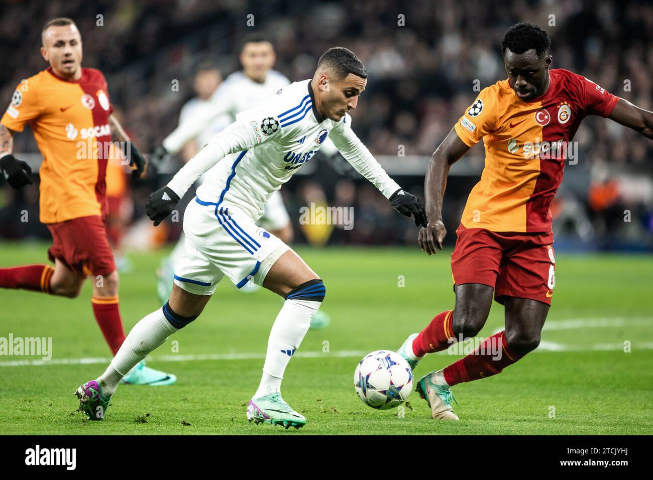 Copenhagen, Denmark. 12th Dec, 2023. Elias Achouri (30) of FC Copenhagen seen during the UEFA Champions League match between FC Copenhagen and Galatasaray at Parken in Copenhagen. (Photo Credit: Gonzales Photo/Alamy Live News Stock Photo