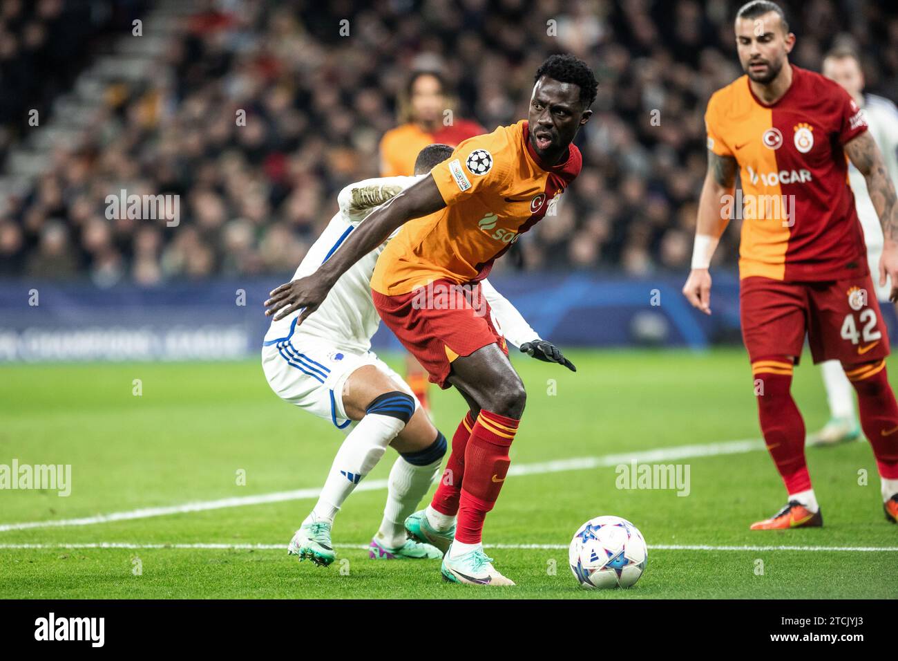 Copenhagen, Denmark. 12th Dec, 2023. Davinson Sanchez (6) of Galatasaray seen during the UEFA Champions League match between FC Copenhagen and Galatasaray at Parken in Copenhagen. (Photo Credit: Gonzales Photo/Alamy Live News Stock Photo