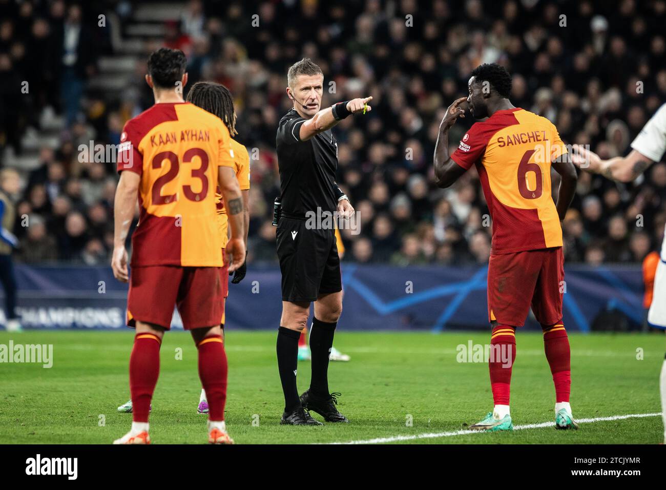 Copenhagen, Denmark. 12th Dec, 2023. Referee Daniele Orsato seen during the UEFA Champions League match between FC Copenhagen and Galatasaray at Parken in Copenhagen. (Photo Credit: Gonzales Photo/Alamy Live News Stock Photo