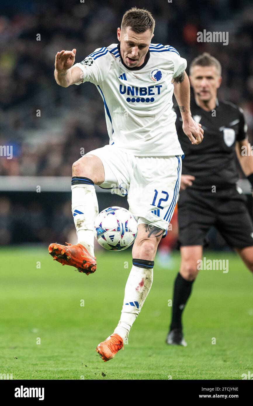 Copenhagen, Denmark. 12th Dec, 2023. Lukas Lerager (12) of FC Copenhagen seen during the UEFA Champions League match between FC Copenhagen and Galatasaray at Parken in Copenhagen. (Photo Credit: Gonzales Photo/Alamy Live News Stock Photo