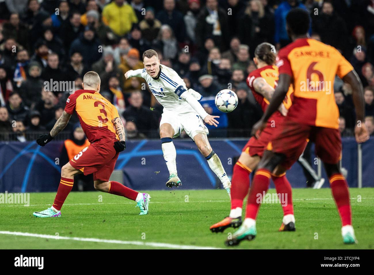 Copenhagen, Denmark. 12th Dec, 2023. Viktor Claesson (7) of FC Copenhagen seen during the UEFA Champions League match between FC Copenhagen and Galatasaray at Parken in Copenhagen. (Photo Credit: Gonzales Photo/Alamy Live News Stock Photo