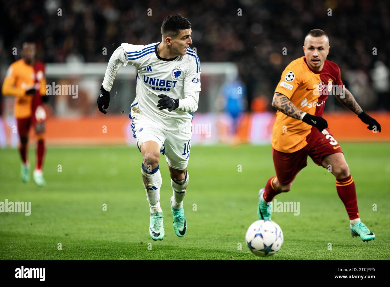 Copenhagen, Denmark. 12th Dec, 2023. Mohamed Elyounoussi (10) of FC Copenhagen seen during the UEFA Champions League match between FC Copenhagen and Galatasaray at Parken in Copenhagen. (Photo Credit: Gonzales Photo/Alamy Live News Stock Photo