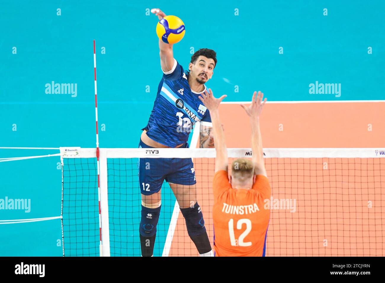 Bruno Lima (Argentina), Bennie Tuinstra (Netherlands). Volleyball World Championship 2022. Stock Photo