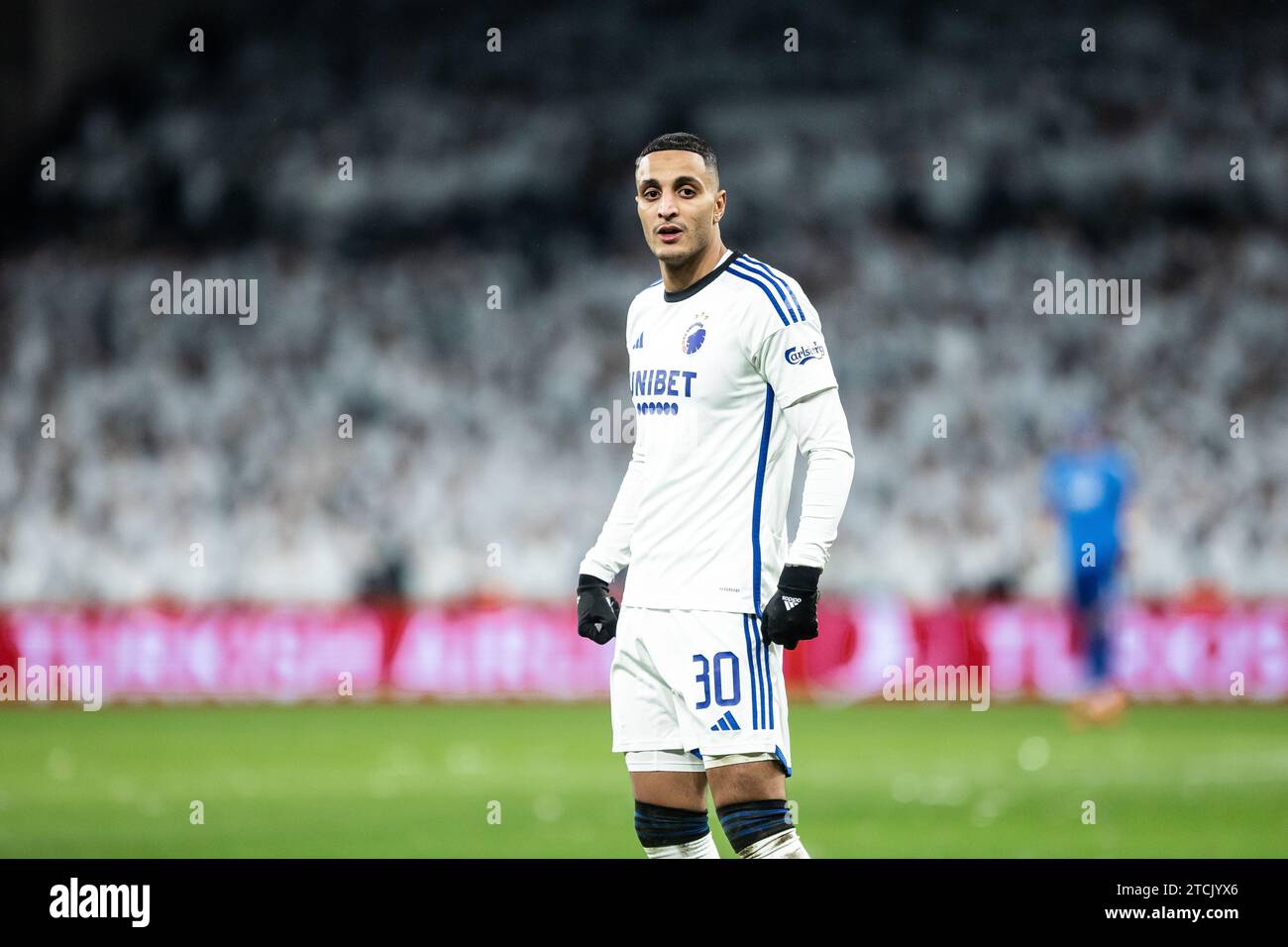 Copenhagen, Denmark. 12th Dec, 2023. Elias Achouri (30) of FC Copenhagen seen during the UEFA Champions League match between FC Copenhagen and Galatasaray at Parken in Copenhagen. (Photo Credit: Gonzales Photo/Alamy Live News Stock Photo