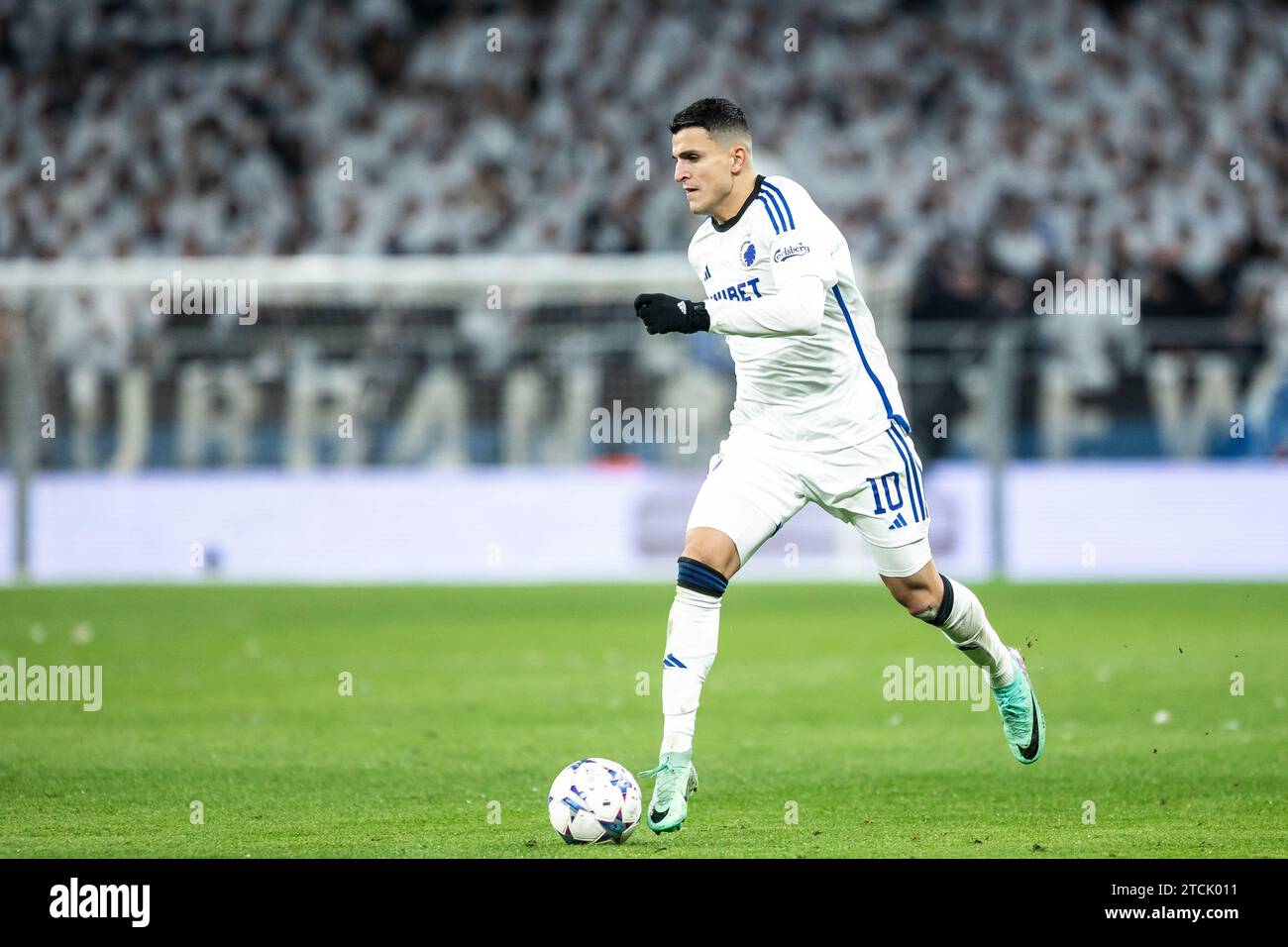 Copenhagen, Denmark. 12th Dec, 2023. Mohamed Elyounoussi (10) of FC Copenhagen seen during the UEFA Champions League match between FC Copenhagen and Galatasaray at Parken in Copenhagen. (Photo Credit: Gonzales Photo/Alamy Live News Stock Photo