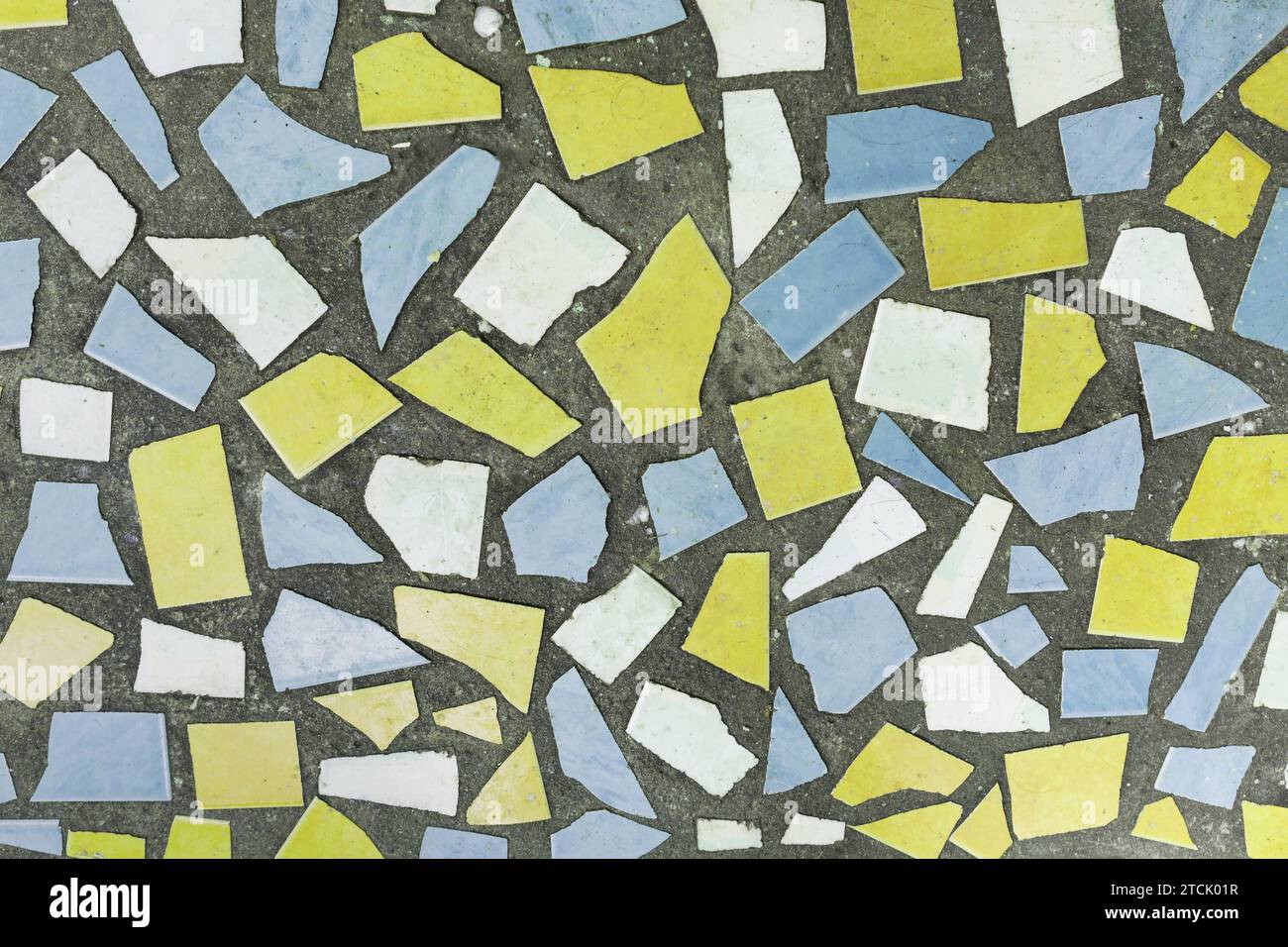 abstract square pixel mosaic on wall or floor texture and background Stock Photo