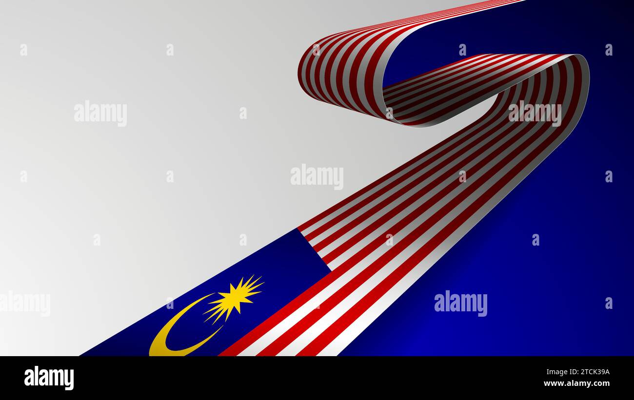 Realistic ribbon background with flag of Malaysia. An element of impact for the use you want to make of it. Stock Vector