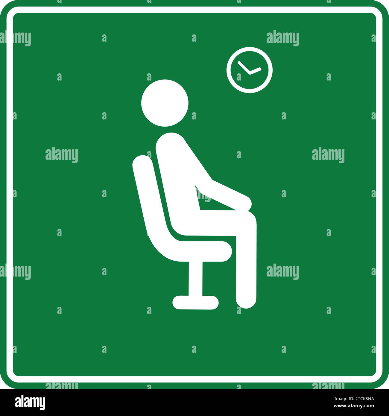 Waiting symbol| Waiting Area sign green color | Waiting room vector | Waiting room Stock Vector