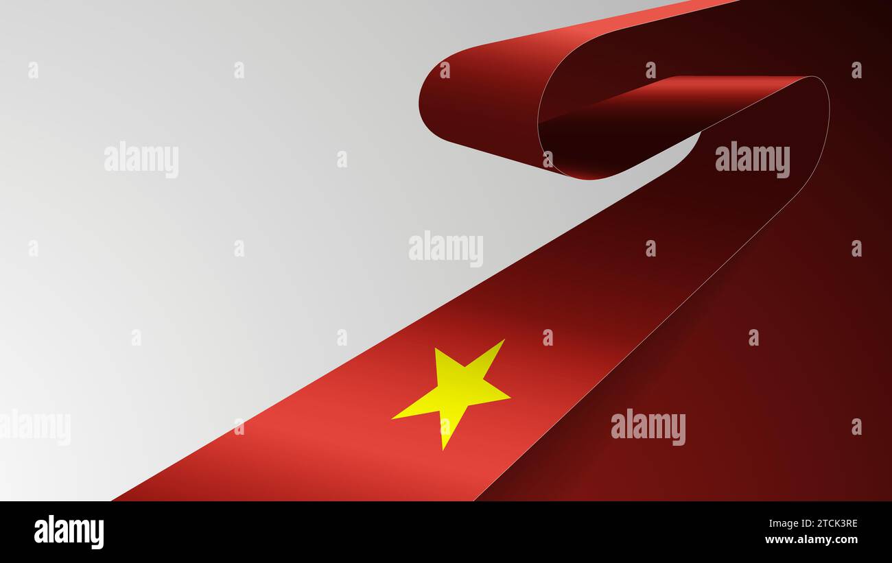 Realistic ribbon background with flag of Vietnam. An element of impact for the use you want to make of it. Stock Vector