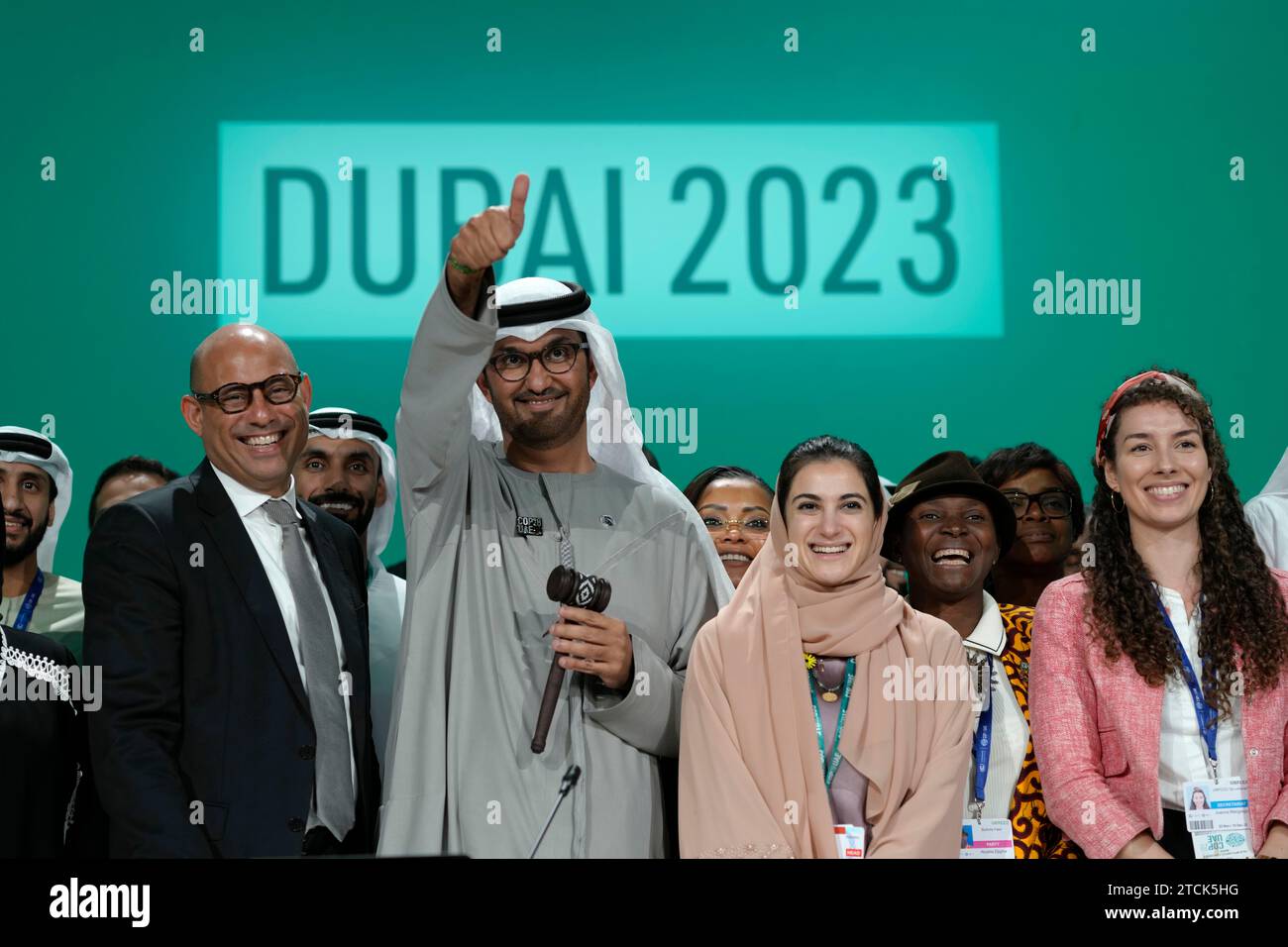 Simon Sultan United Nations Climate Chief Simon Stiell, from left, COP28 President ...