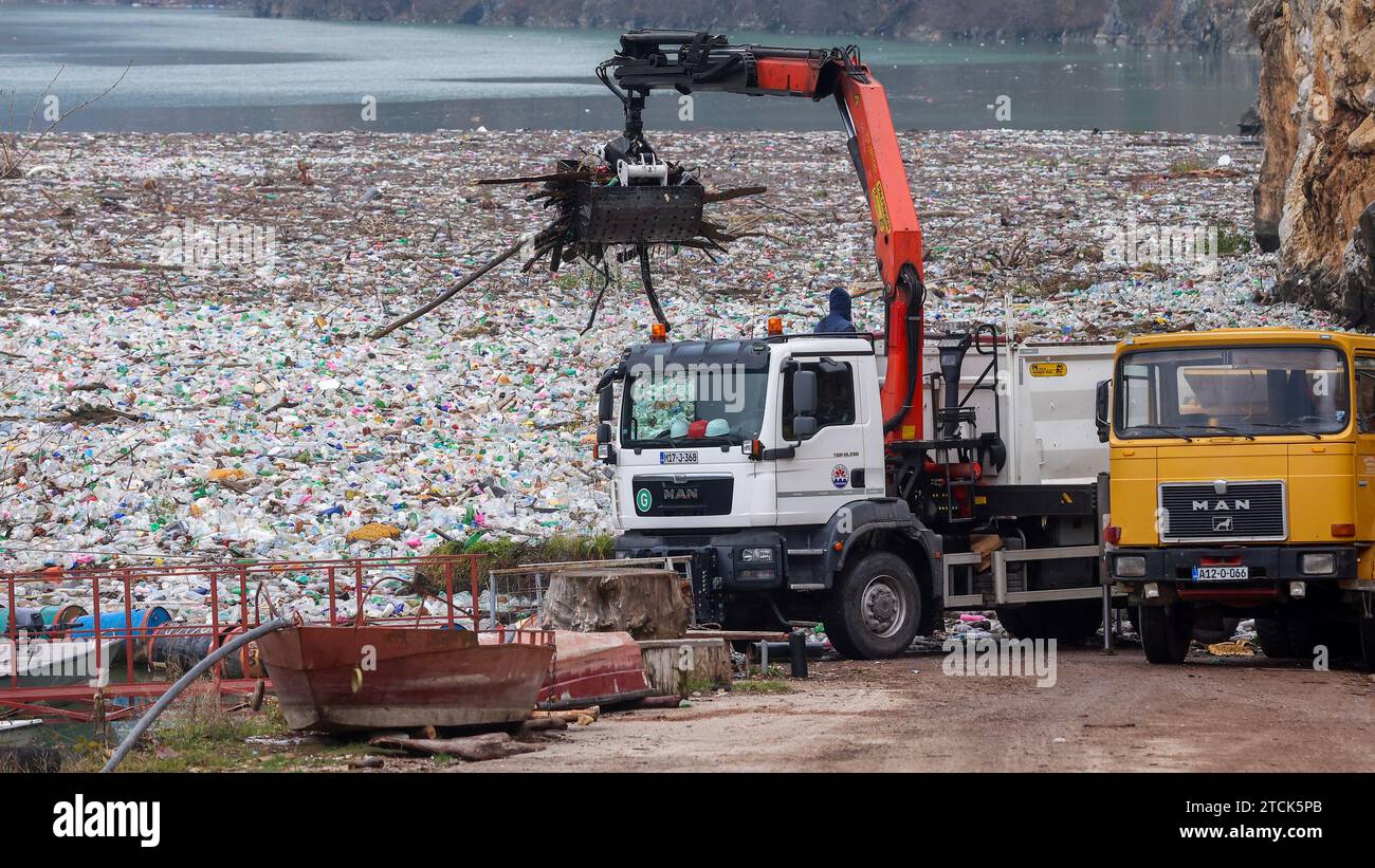 Bosnia and Herzegovina on December 13, 2023 Plastic bottles and waste