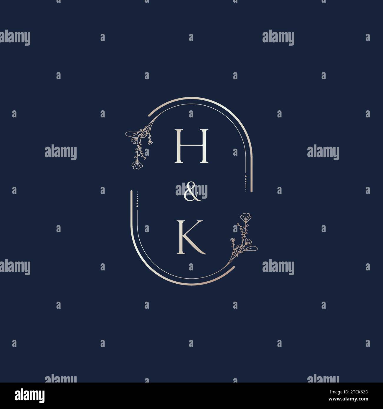 HK wedding initial logo letters in high quality professional design that will print well across any print media Stock Vector
