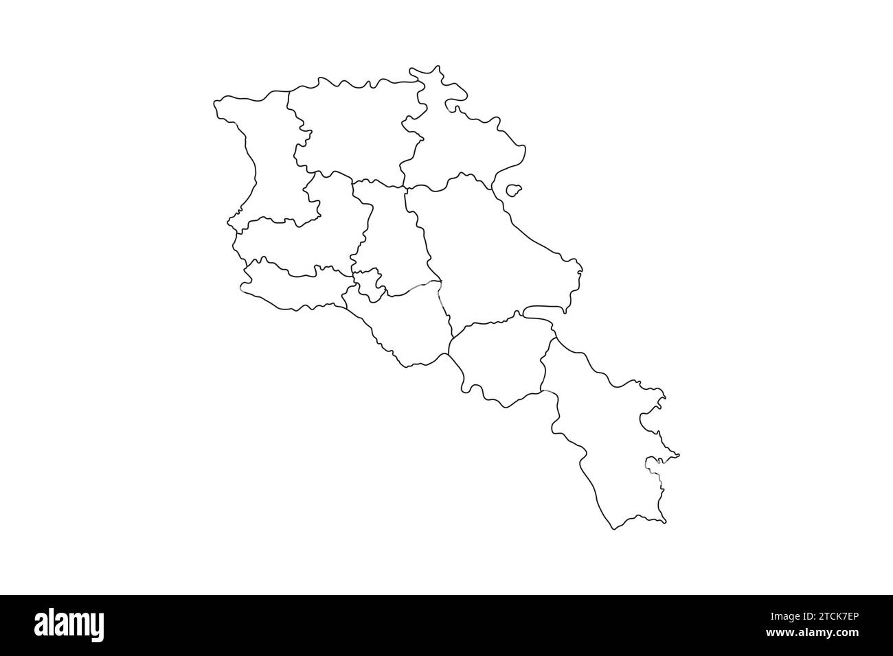 Vector simple outline map of Armenia Stock Vector
