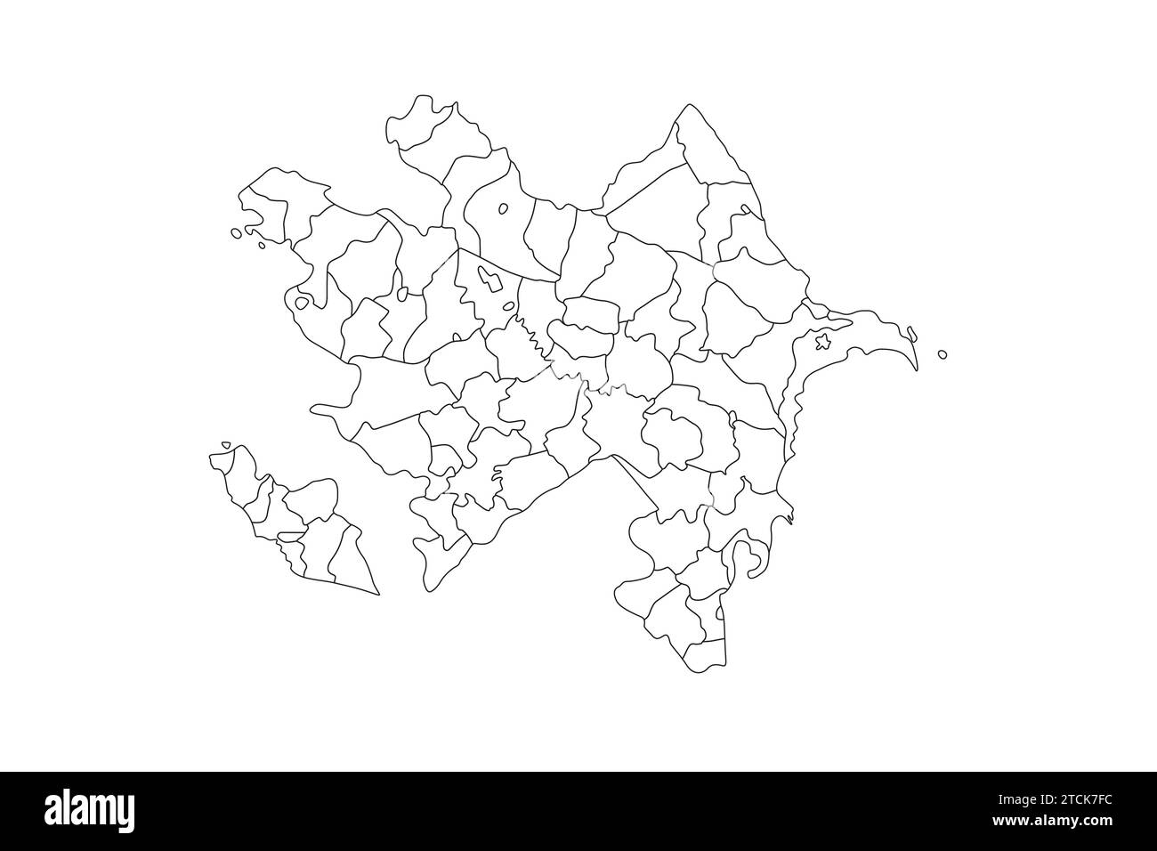 Vector outline map of Azerbaijan Stock Vector