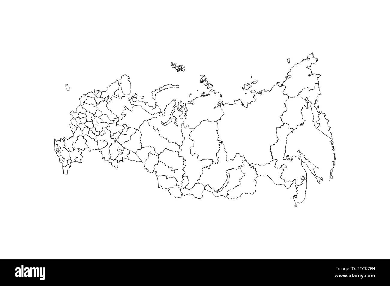 Vector outline map of Russia with white background Stock Vector