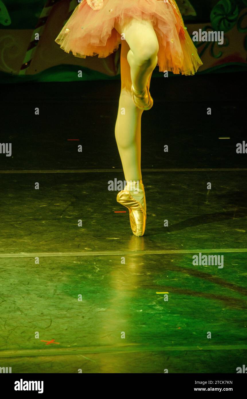 ballerina on one foot Stock Photo