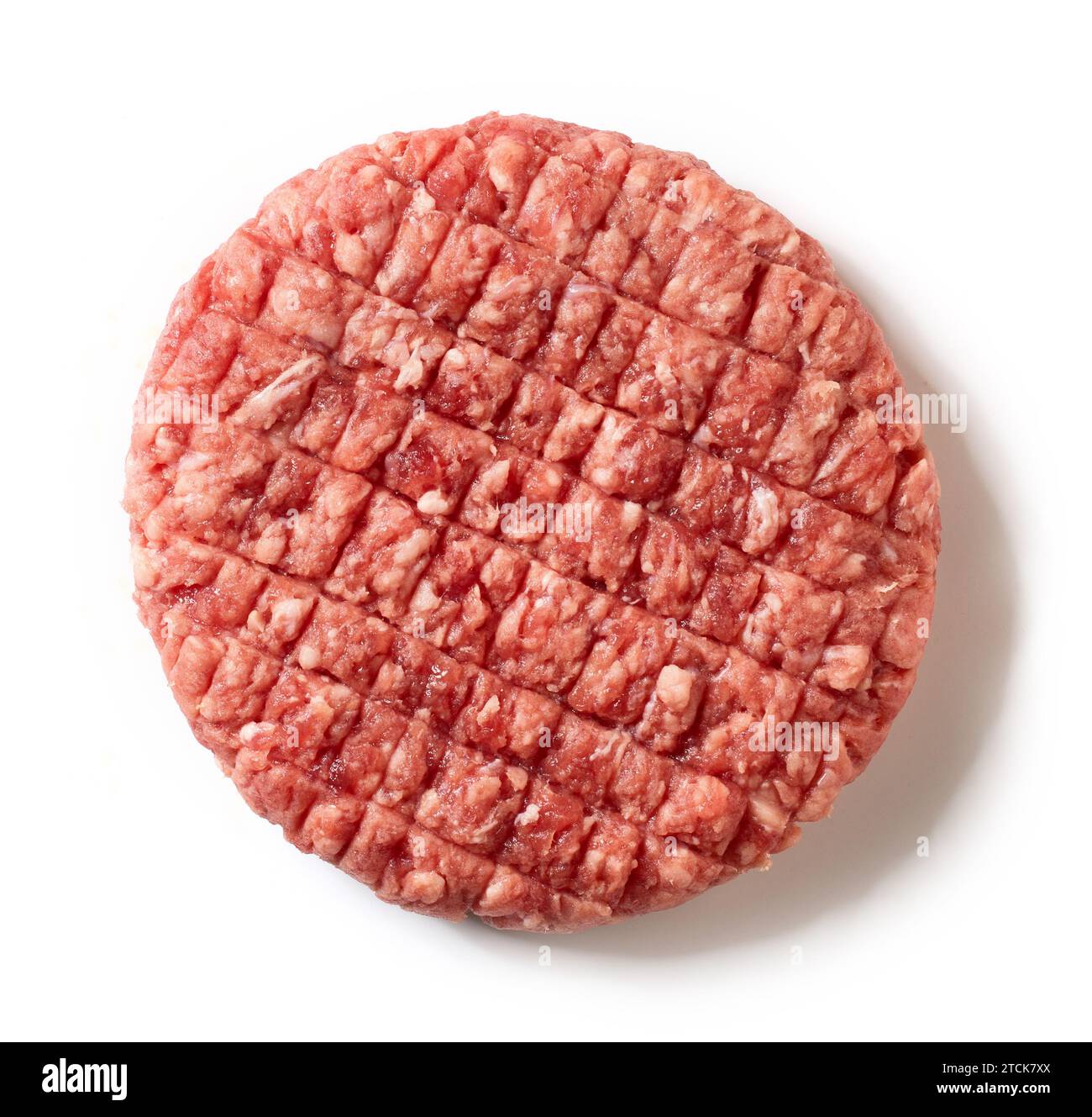 raw burger meat isolated on white background, top view Stock Photo Alamy