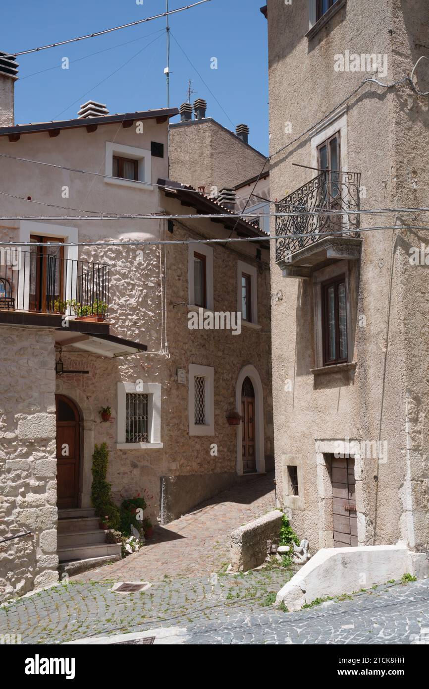 Rocca di Mezzo, old town in L Aquila province, Abruzzo, Italy Stock Photo