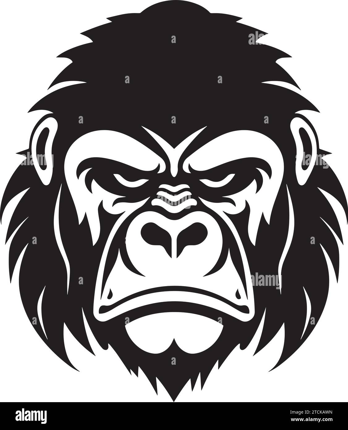 Gorilla head Vector illustration. Gorilla Vintage Logo Stock Vector