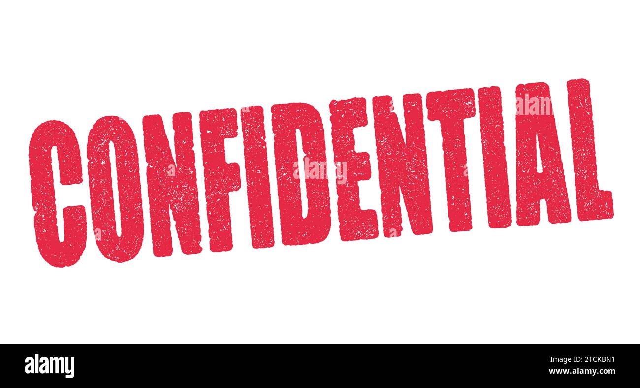 Vector illustration of the word Confidential in red ink stamp Stock Vector