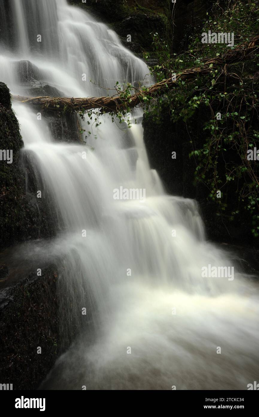 Cascade at the side of the A470 between Erwood and Builth Wells Stock ...