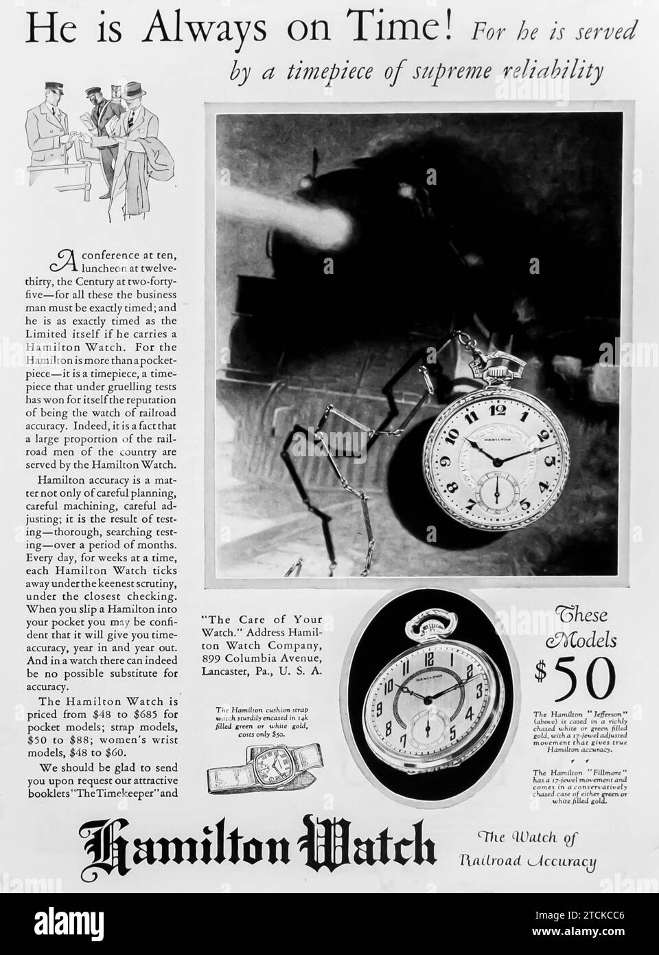 1927 Hamilton watch ad Stock Photo