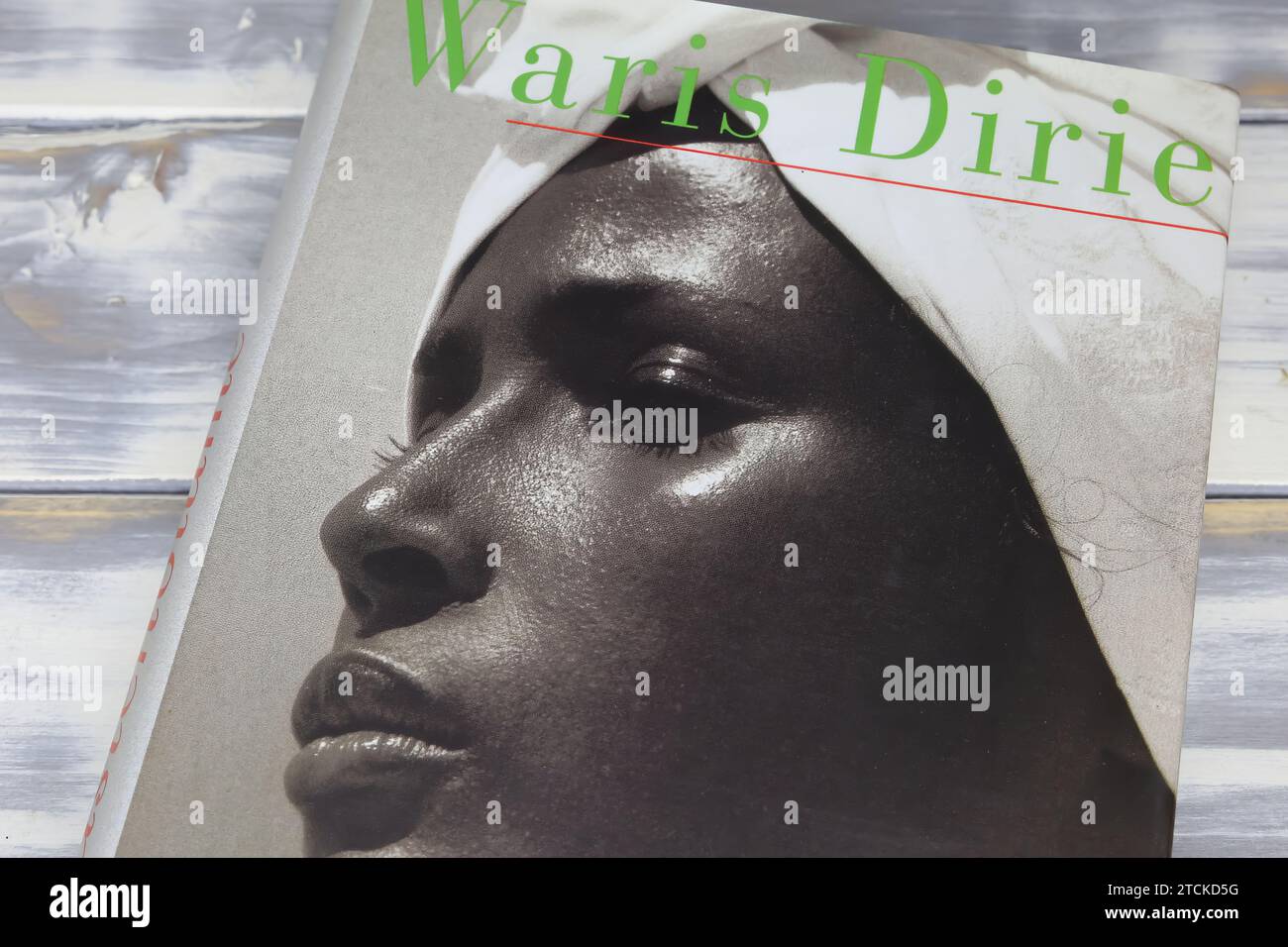 Viersen, Germany - May 9. 2023: Autobiography book cover of somalian woman Waris Dirie, Desert Flower Stock Photo