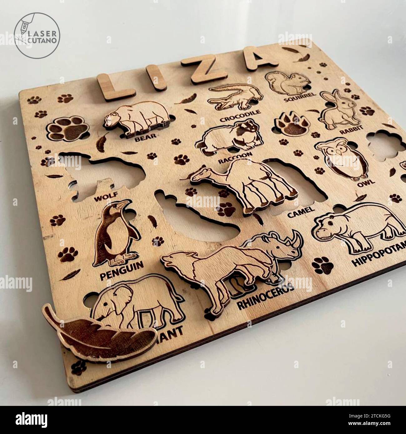 PUZZLE Digital multilayer layout files are specially prepared for the laser cut, CNC router machine and other cutting machines. Stock Vector