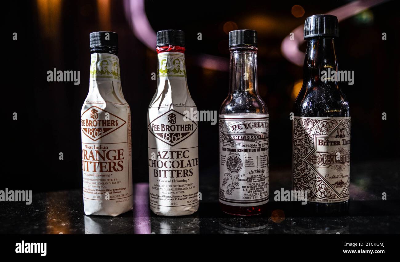 Herbs and Bitters for cocktails Stock Photo Alamy