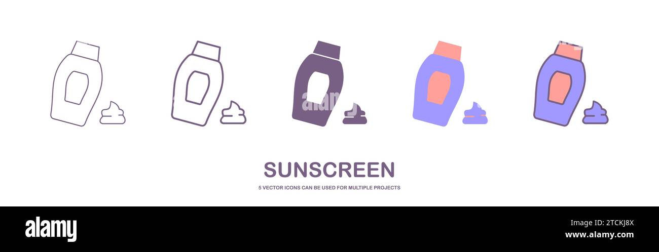 sunscreen line icon, vector best line icon. Stock Vector