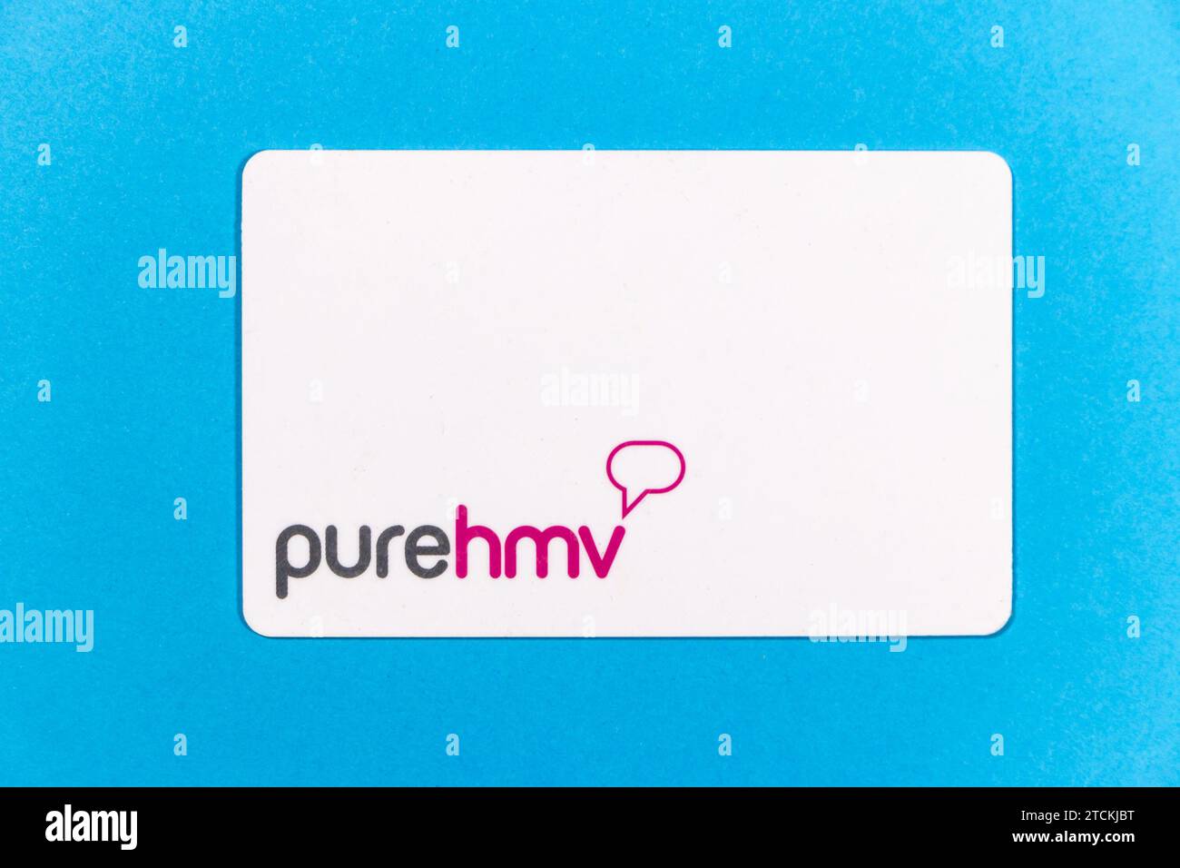 Pure HMV old plastic  store card isolated on white studio background Stock Photo