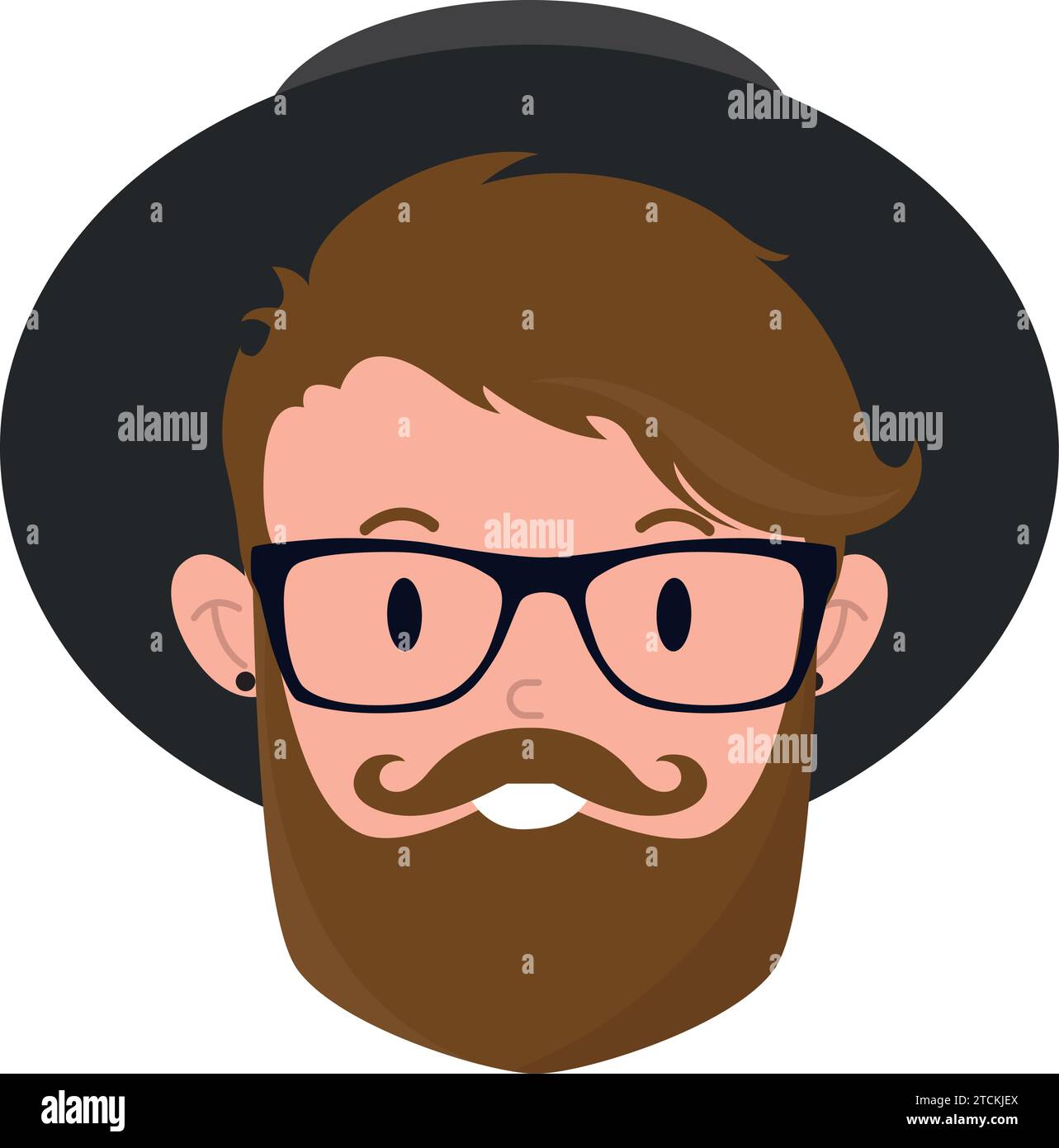 Isolated colored handsome male hipster avatar Vector Stock Vector Image ...