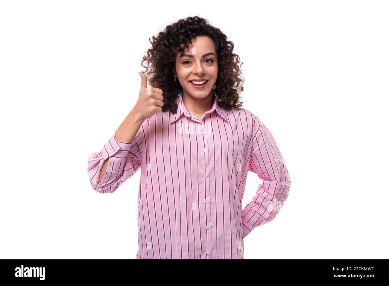 Young pretty woman in a striped blouse hi-res stock photography and ...