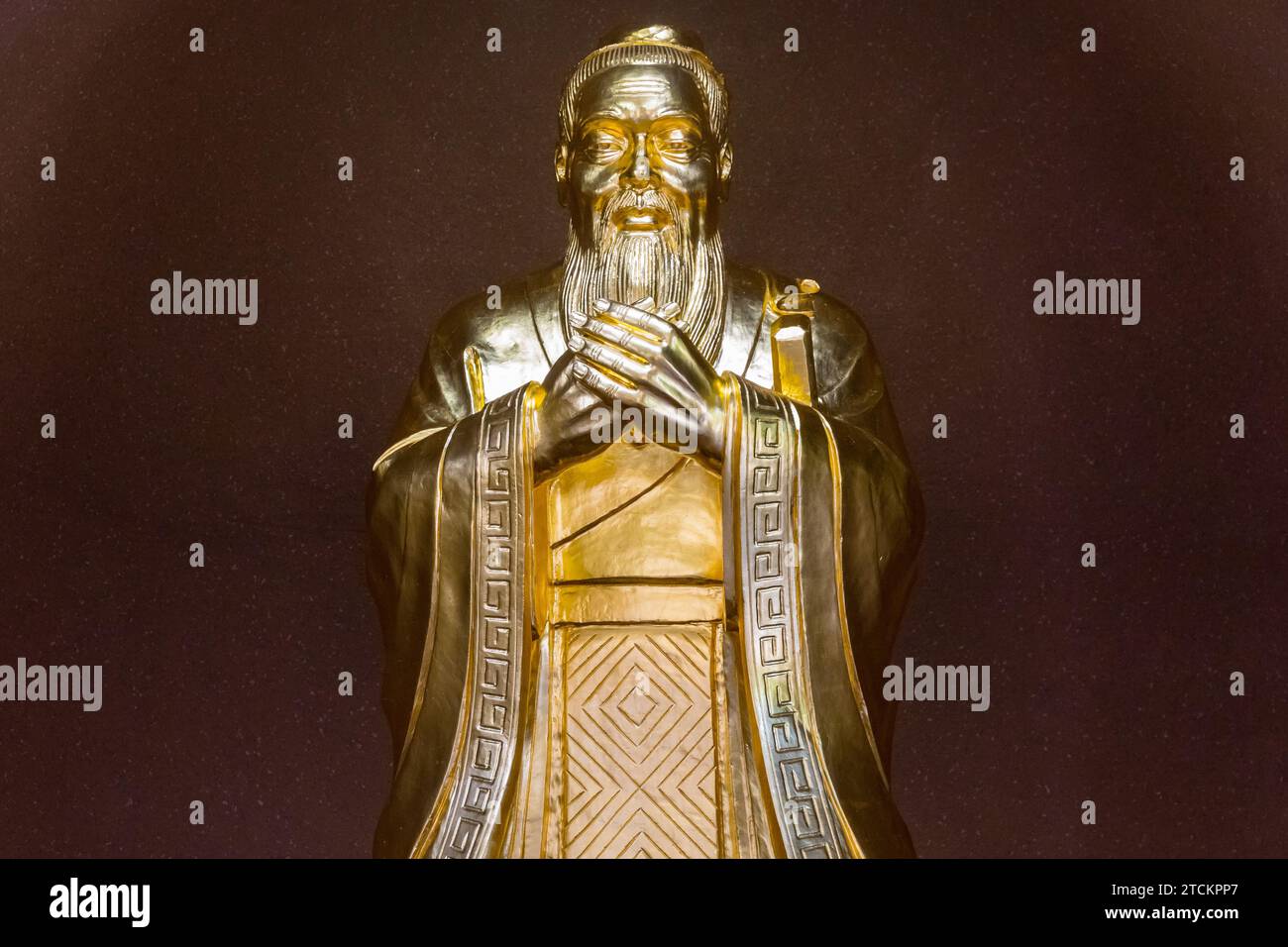 Statue of Chinese Philosopher Confucius Kong Qiu at Fo Guang Shan Buddha Museum in Kaohsiung, Taiwan Stock Photo